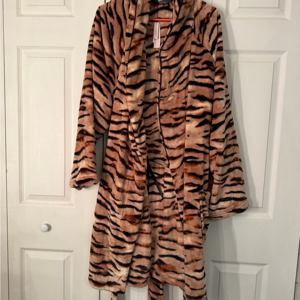 Victoria's Secret Brown and Black Animal Print Robe